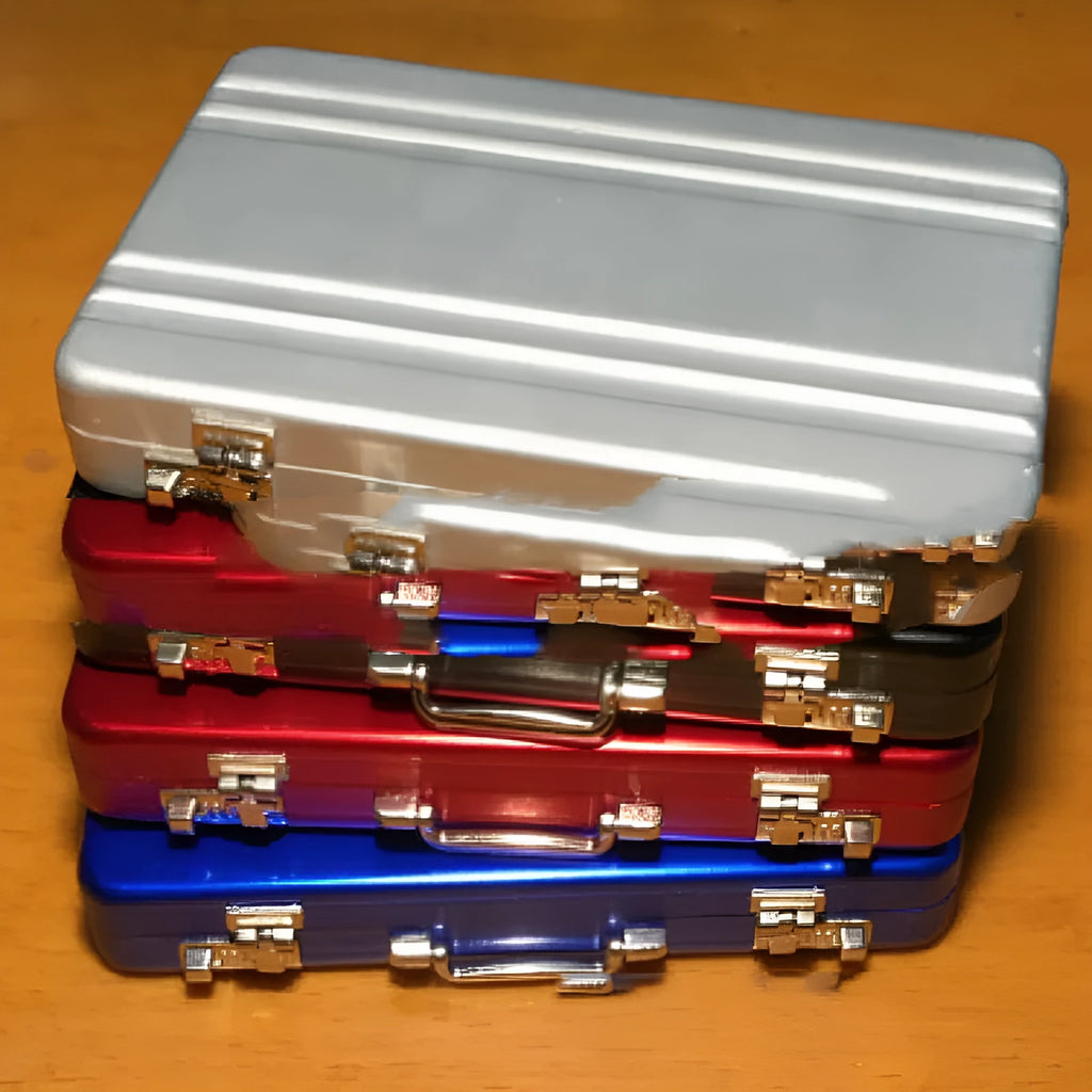 Aluminium alloy metal card holder in multiple colours showing slim 16mm profile