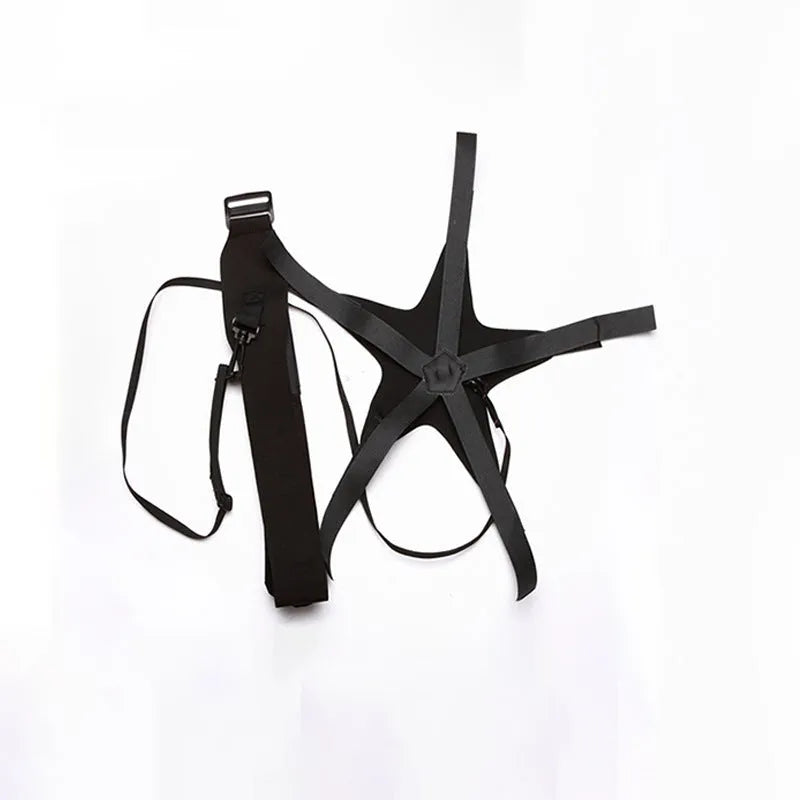 Black football juggling belt with elastic cord for solo training practice
