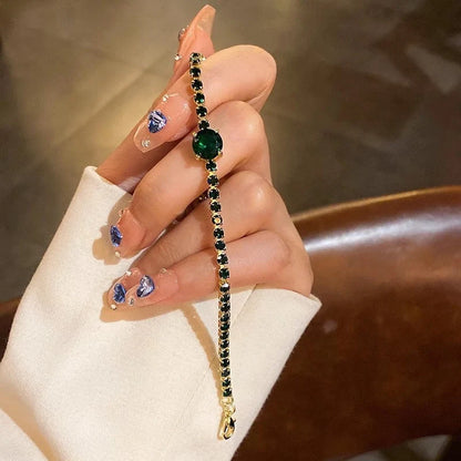 Zircon geometric square bracelet with electroplated finish in various colours