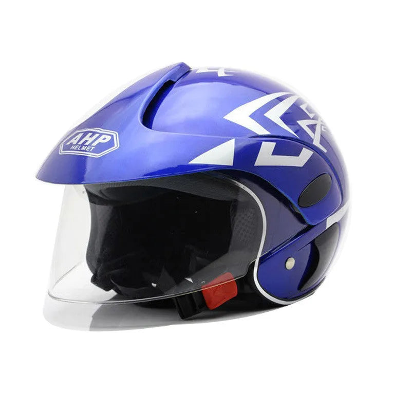 Children's kid helmet in blue with ABS hard shell, one size, side strip interface detail
