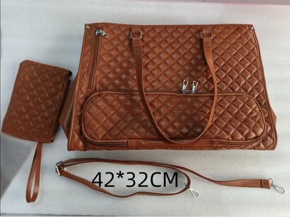 Women's lunch tote bag with thermal insulation and matching wallet in multiple colors