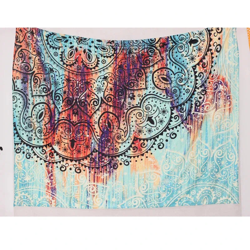Sevenstars bohemian mandala tapestry with colourful floral print on 100% polyester fabric for room decor