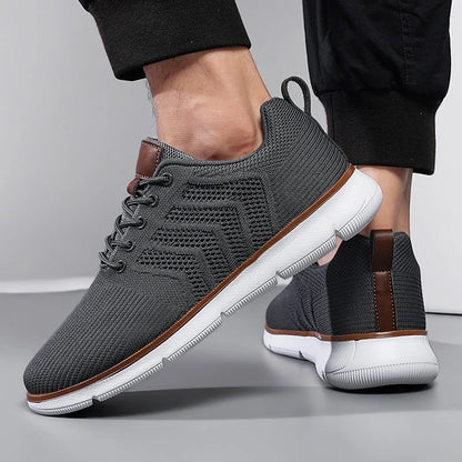 Men's lace-up mesh sneakers in various colours for casual and sports wear