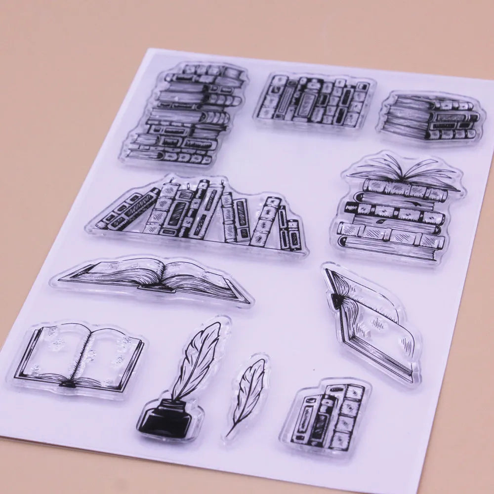 Transparent silicone stamp measuring 11 by 16 cm with patterned design for paper crafts