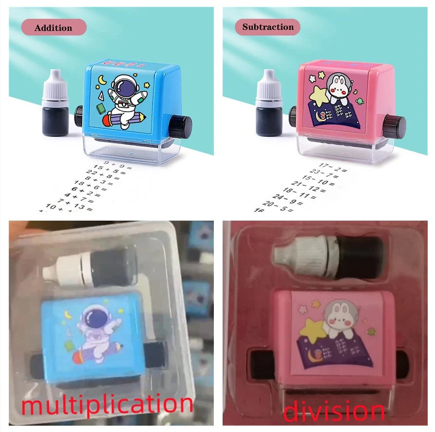 Math Roller Stamp for addition, subtraction, multiplication, and division practice