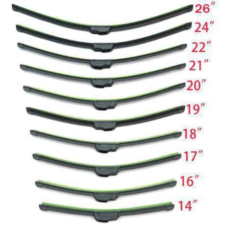 Universal boneless car wiper blade CLL78 in black on windscreen