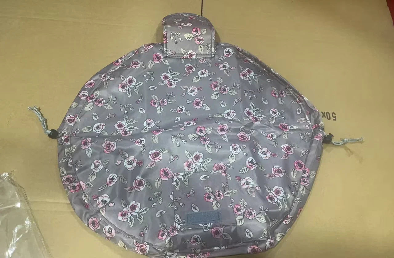 Stylish drawstring cosmetic bag with large capacity for beauty essentials