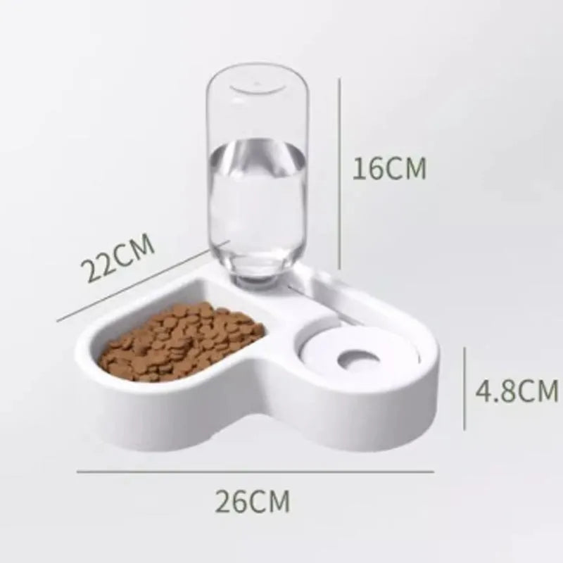 White cat water fountain with flower-shaped top and LED light on a kitchen counter