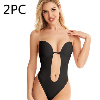 Adjustable one-piece underwear bra tube top in black and skin colour for big breasts