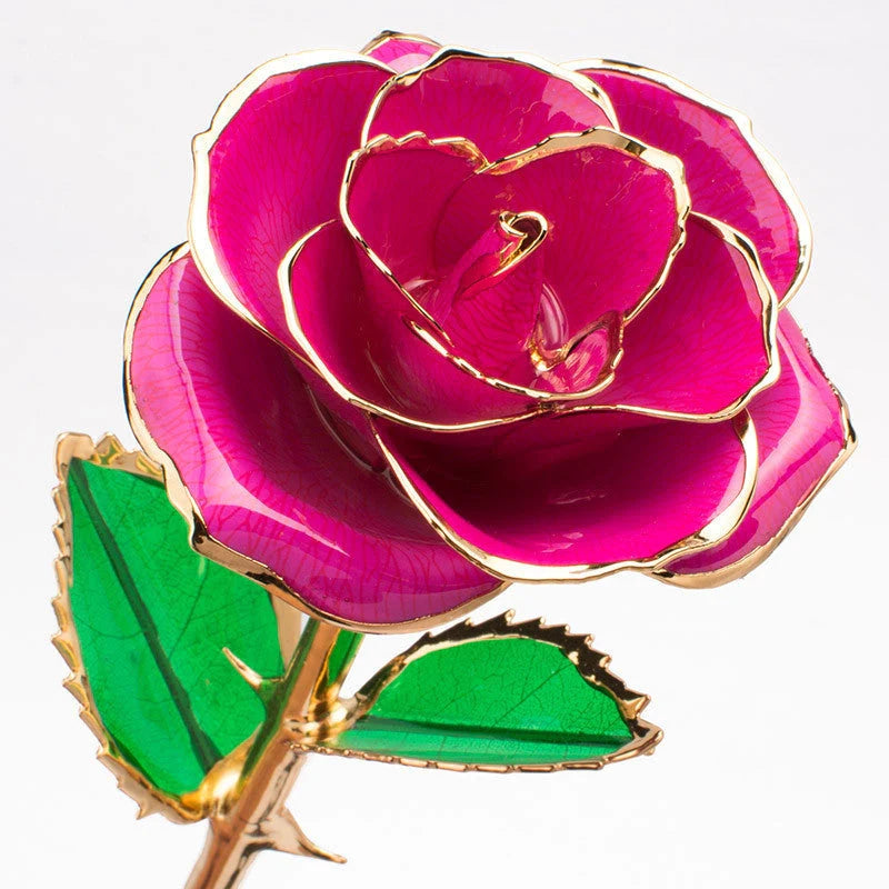 24K gold-plated rose flower in elegant gift box, perfect for Valentine's Day and anniversaries