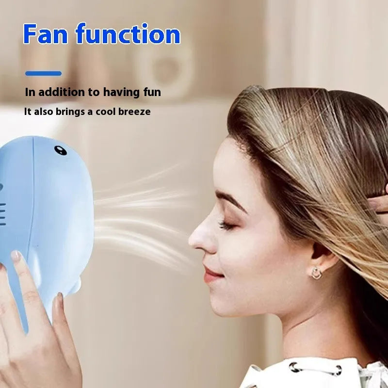 Home Fashion suspension cat toy plastic whale float with hanging balls USB charging blue or pink