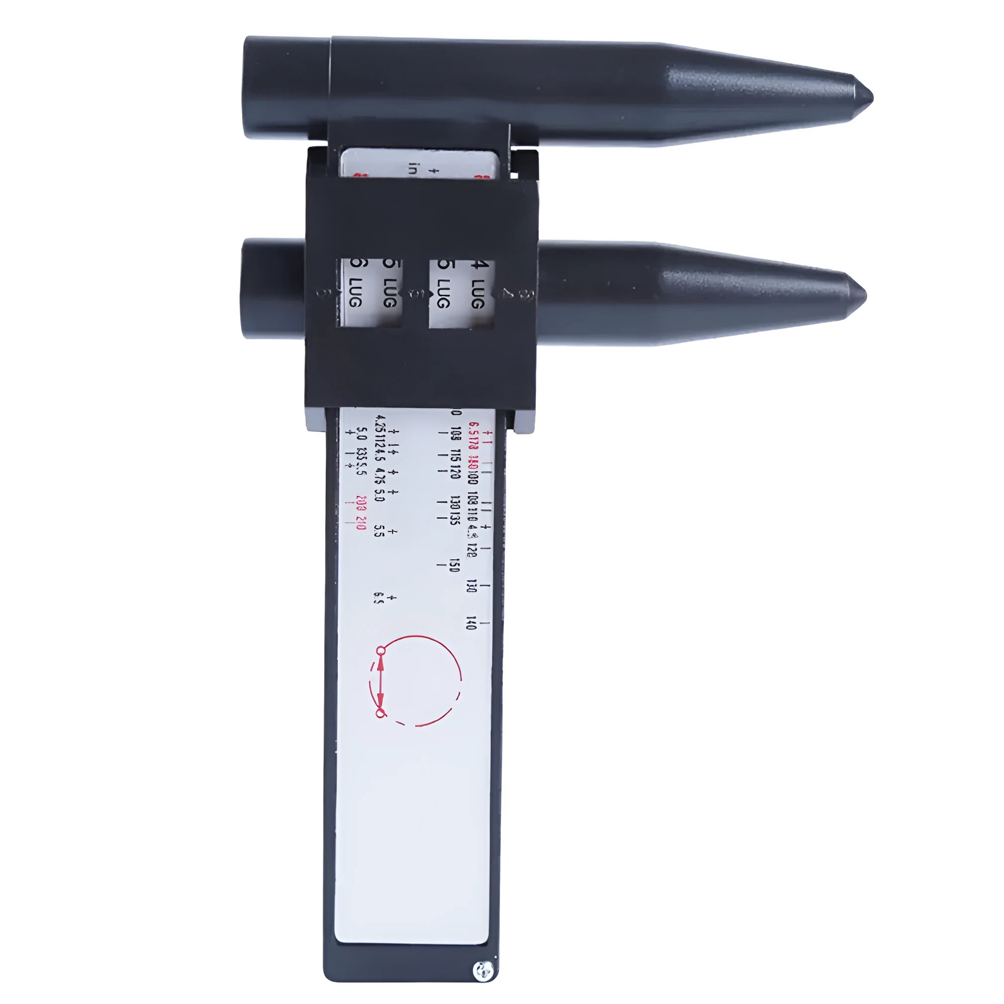 Electronic digital caliper hole distance measuring tool with 180mm range for wheel hub modifications