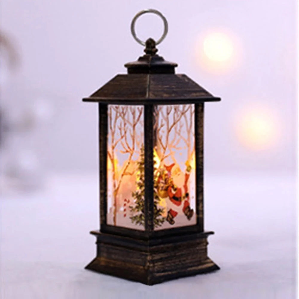 Christmas Santa Claus LED night light battery-powered hanging lantern for festive decoration