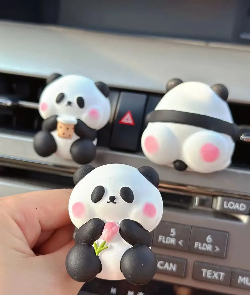 Cute panda car vent perfume decoration for aromatherapy and odour removal