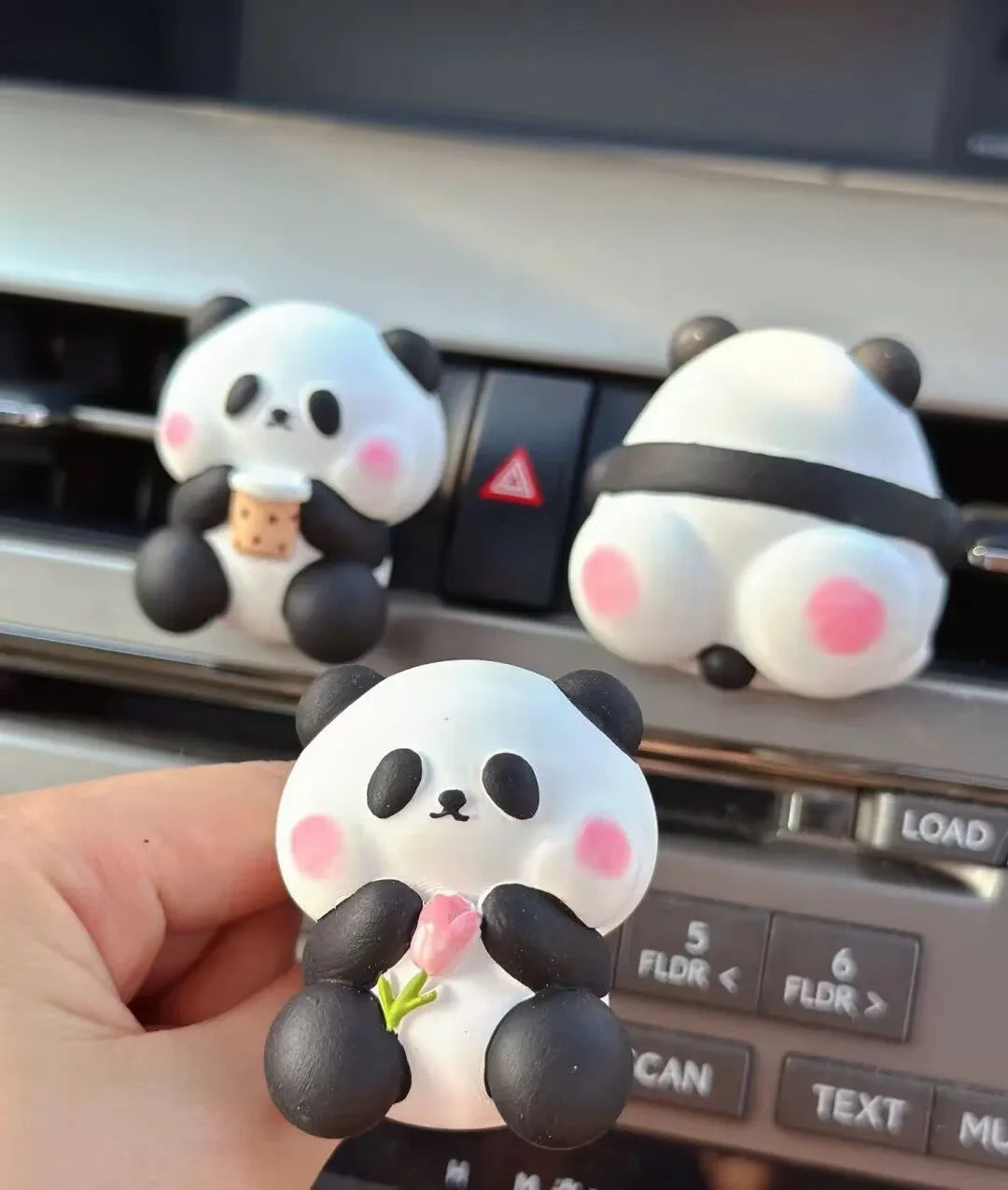 Cute panda car vent perfume decoration for aromatherapy and odour removal