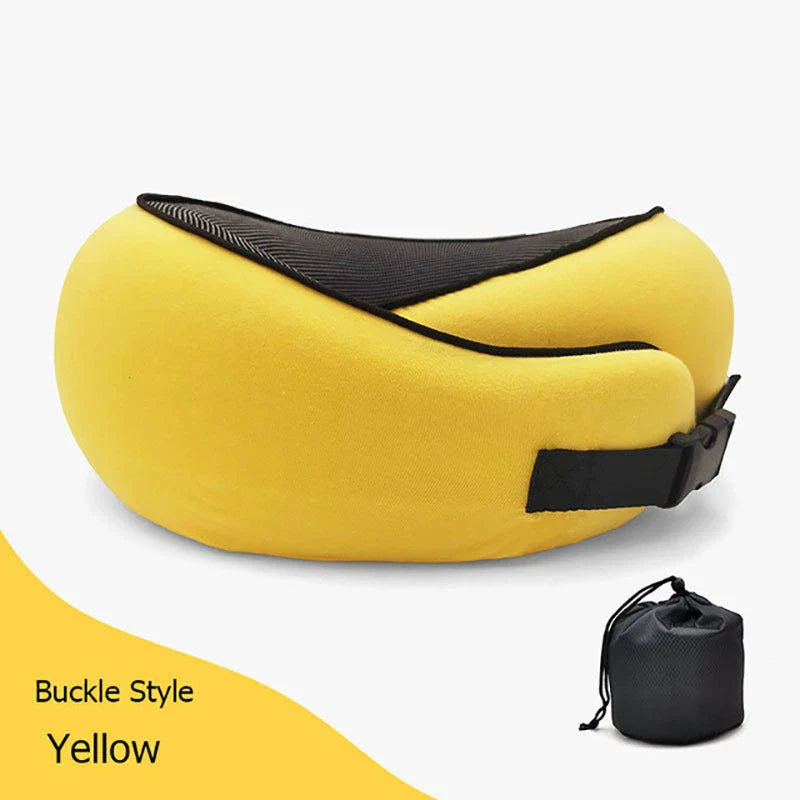 Comfortable U-Shaped Travel Neck Pillow with Memory Foam for Airplanes and Commutes