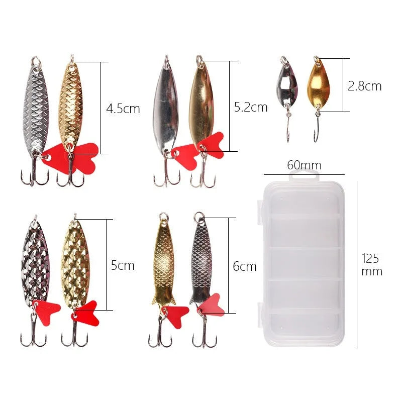Fishing lure with metal sequins and pineapple sequin box packaging