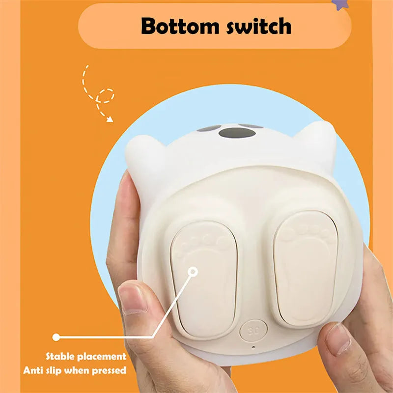 Silicone touch sensor night light showing soft glow illumination and compact design