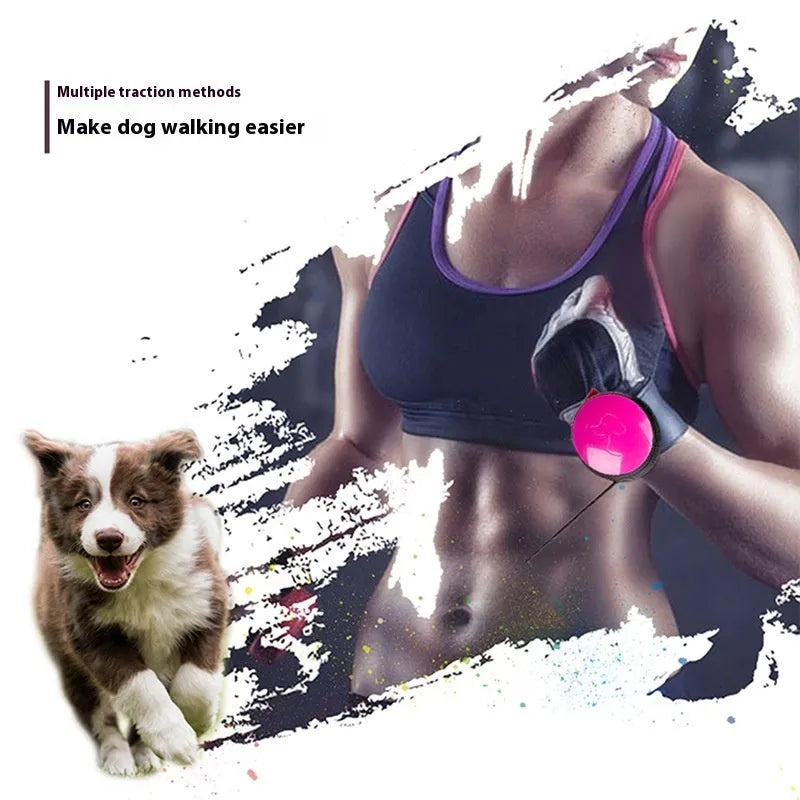 Pet Holding Hands automatic retractable dog leash showing 3m nylon cord extended with locking button