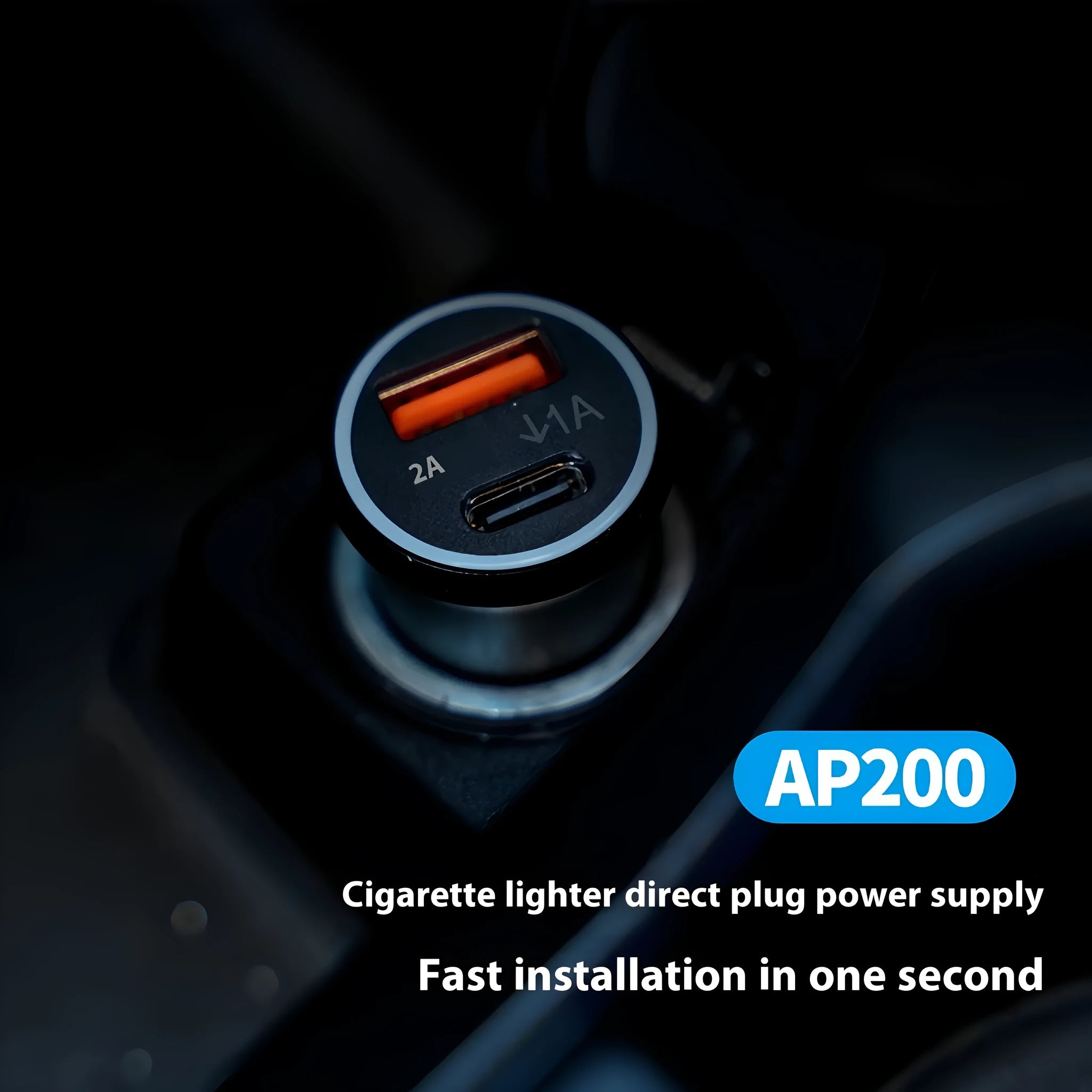Black car charger GPS locator tracker device for vehicle security.