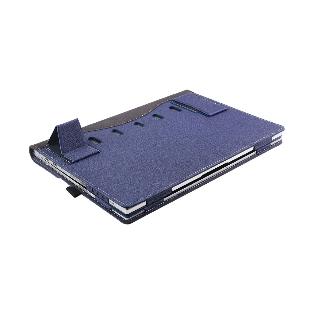 Black imitation leather protective sleeve for Microsoft Surface Laptop 6 with bracket design