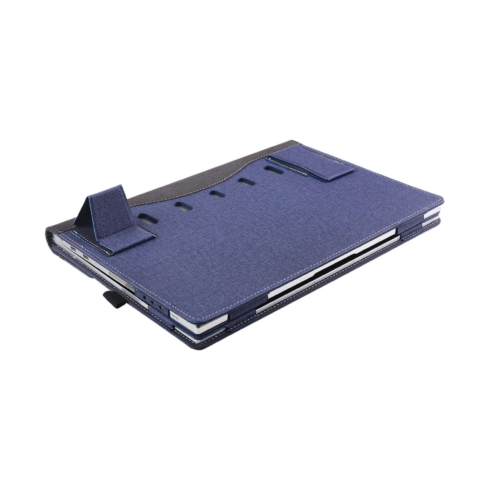 Black imitation leather protective sleeve for Microsoft Surface Laptop 6 with bracket design