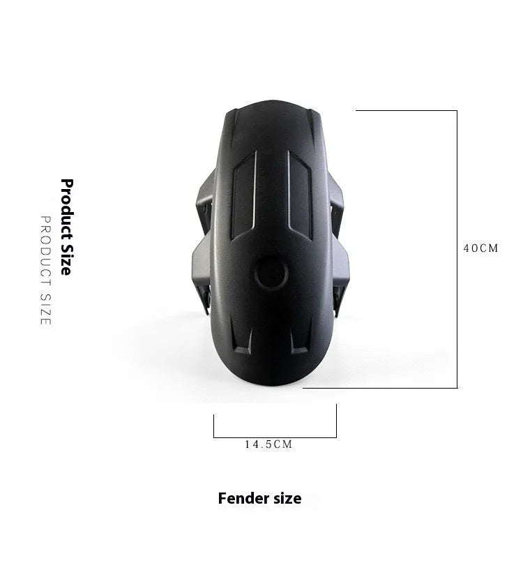 Motorcycle Horizon universal rear mudguard in black suit finish on a dark background