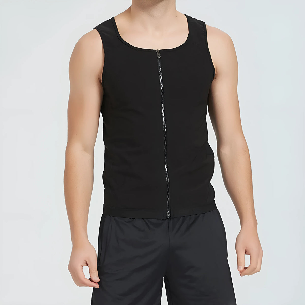 Men's black polyester zip storm sweatshirt for running and yoga