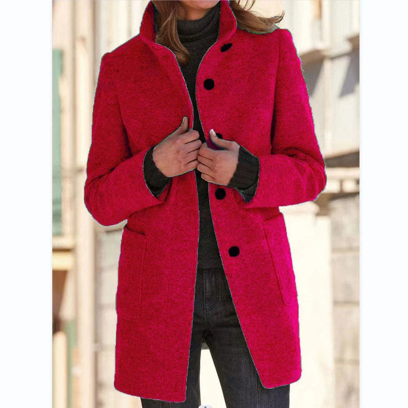 Stylish Wool Coat with Pockets for Casual Wear