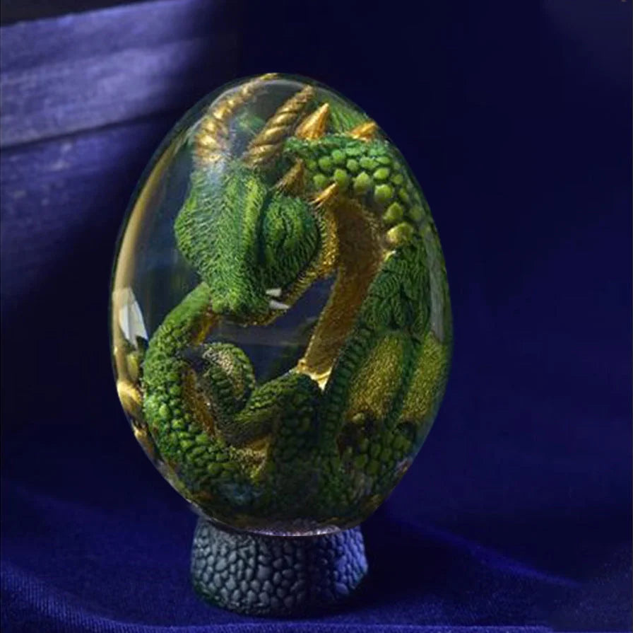 Lava Dragon Egg Desktop Decoration Dinosaur Egg Resin Crafts in various colours and base options