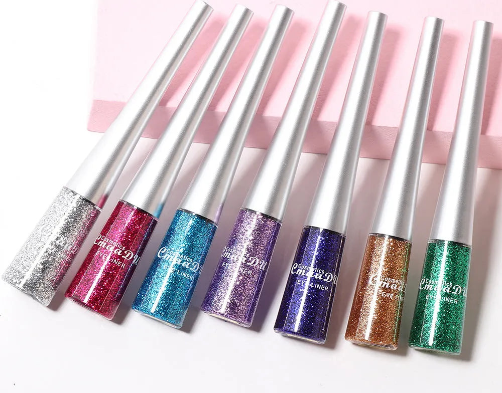 16 colour glitter liquid eyeliner set in a kit with 5g tubes in assorted shimmer shades