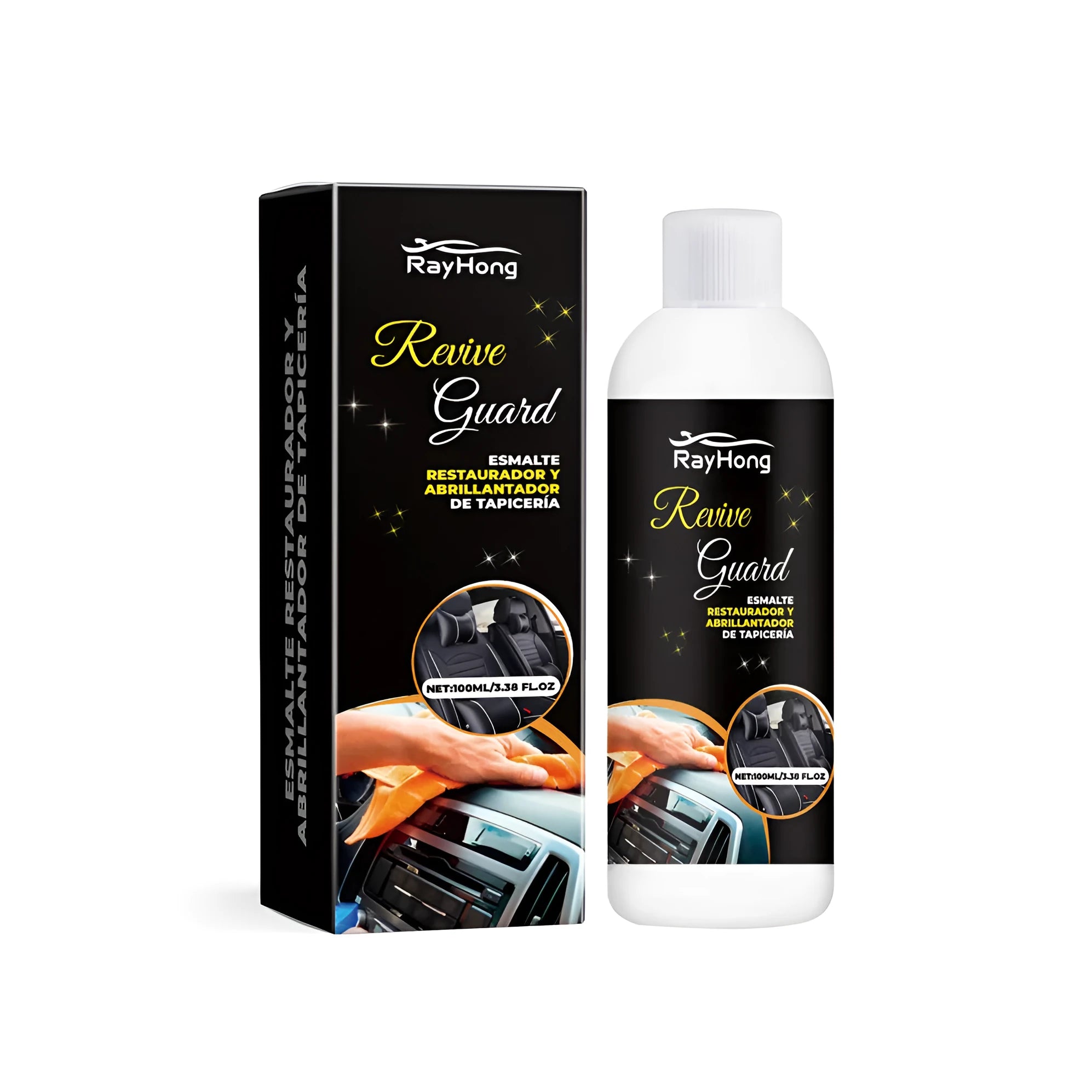Boxed automotive polish kit with a 250ml tube for car interior cleaning.
