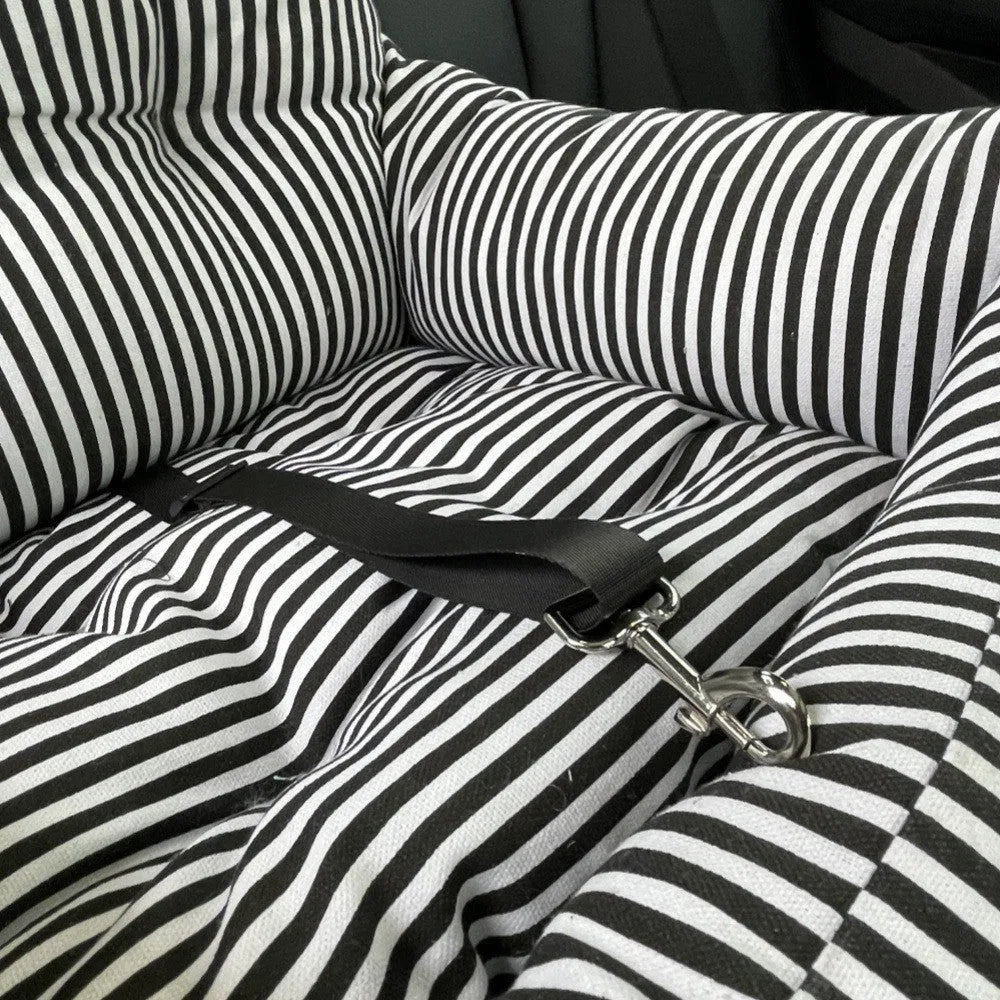 Pet sofa bed car nest striped nest for dogs 45x40x30cm single seat in black stripes