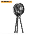 HOMEFISH F2 automatic shake head portable fan with removable bracket and LED light