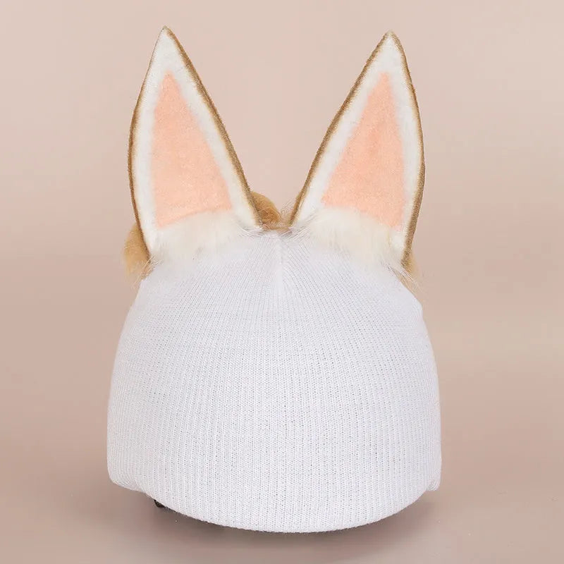 Soft plush cartoon helmet cover and hat set for dolls in various character designs.
