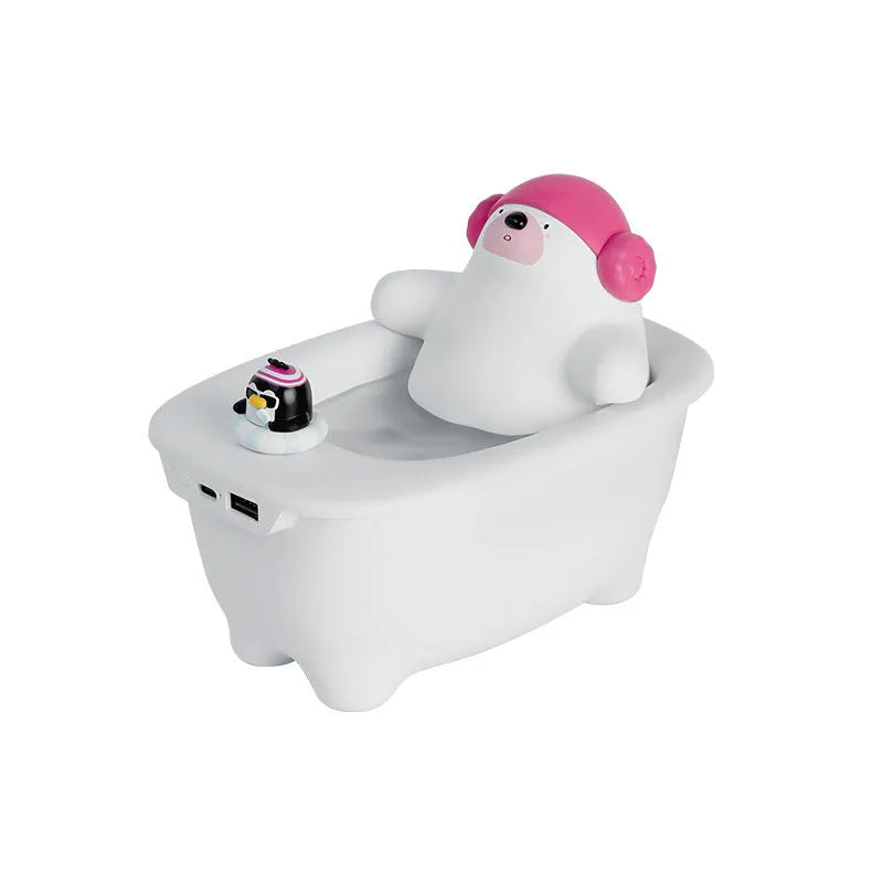 White USB air humidifier with 550ml water tank on desk