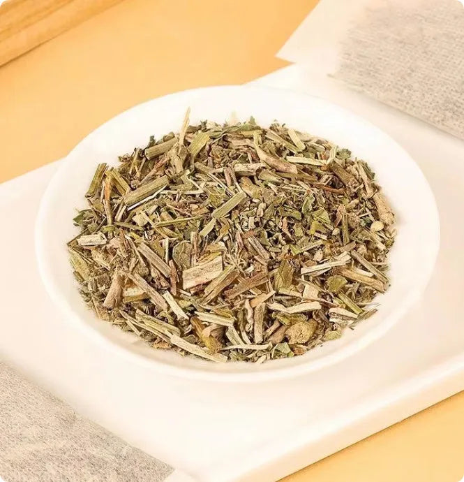 Box of Verbascum Thapsus Tea showing 20 packs of mullein leaf herbal tea bags, 60g net weight