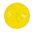 Blue TPR high-elastic honeycomb luminous dog toy ball on white background