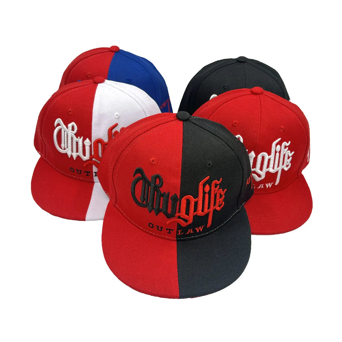 Embroidered two-tone street hip hop hat in various colors
