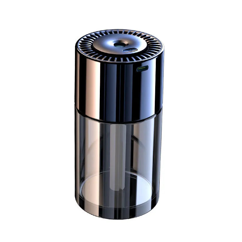 AI spray perfume humidifier with glass seat and USB plug, 12.7cm tall.