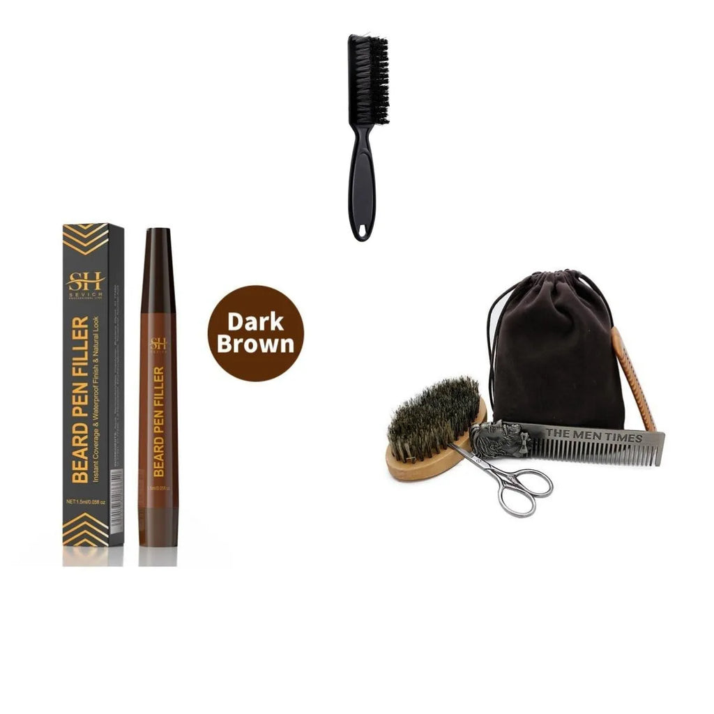 Men's beard and eyebrow filler pencil in black and dark brown colours with sweatproof waterproof properties