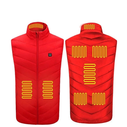 USB charging heated vest with adjustable heating zones for outdoor sports