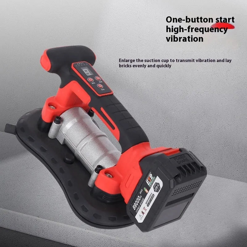 21V cordless tile laying machine with battery pack and adjustable vibration controls