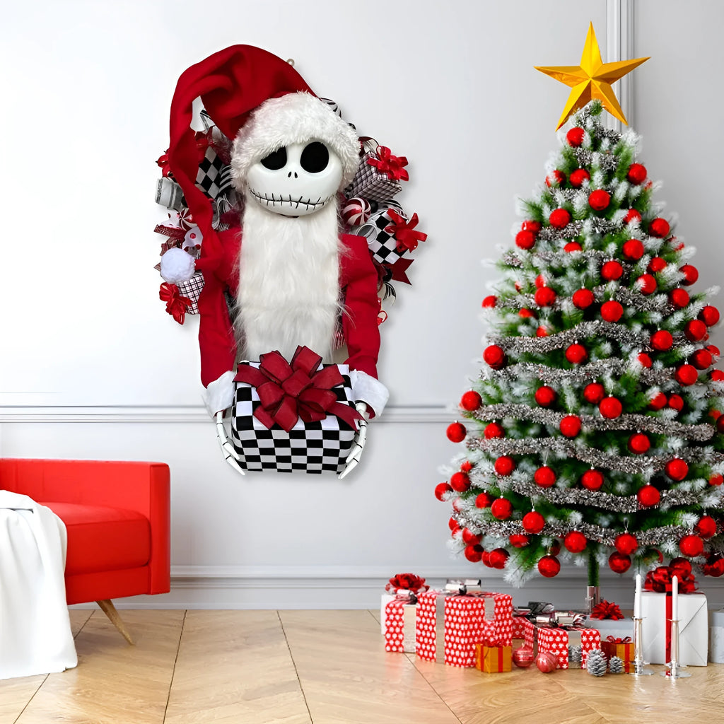Garland with Jack doll three-dimensional wooden cloth decoration for European American holiday family show window
