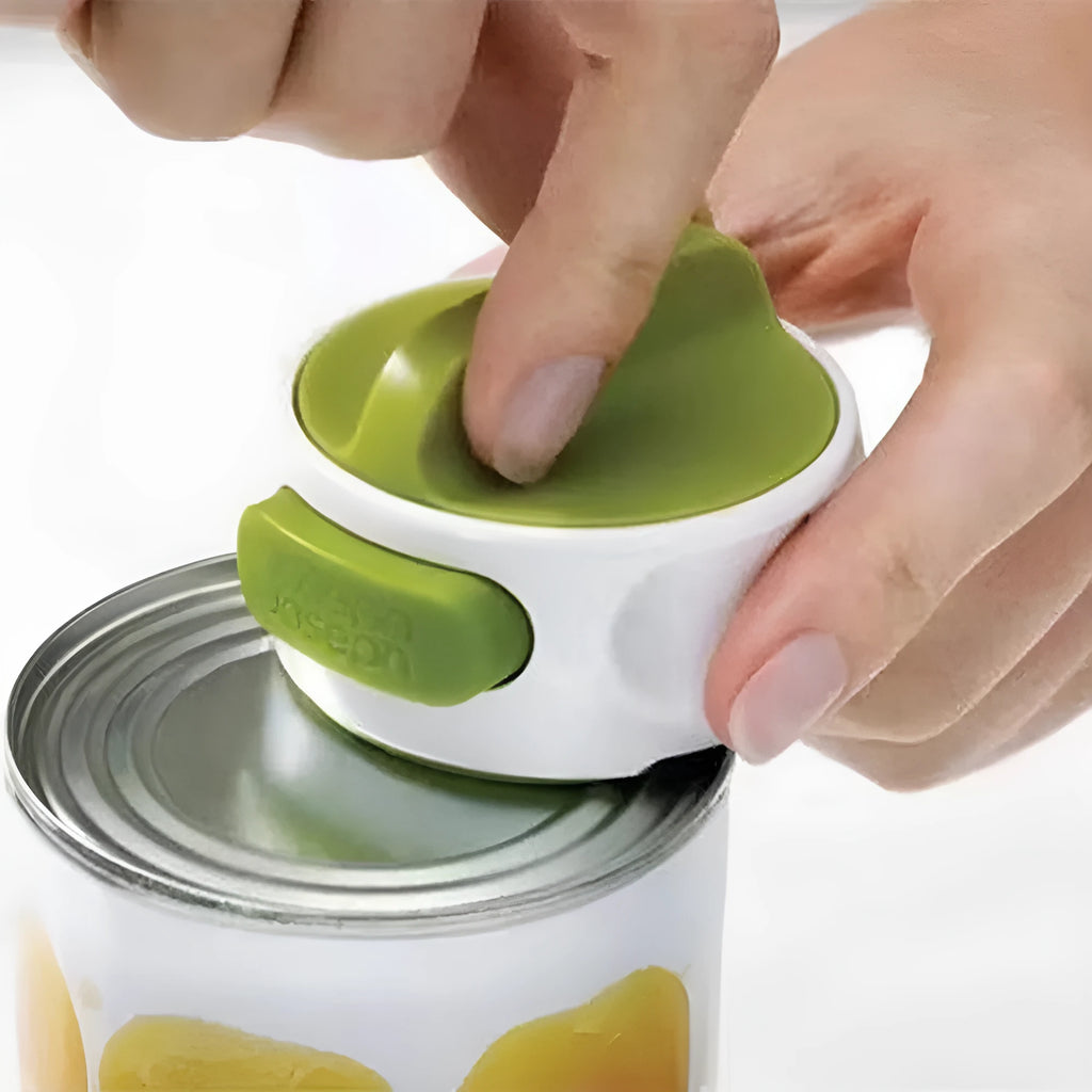 Stainless steel bottle opener with lever mechanism in green colour