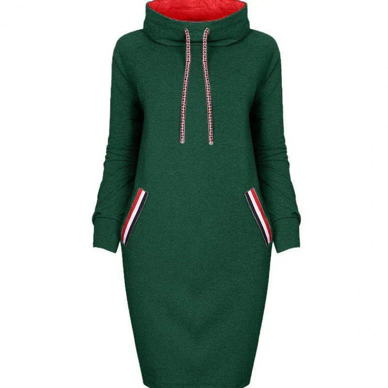 Elegant long sleeve midi dress in various colors, perfect for casual or formal occasions