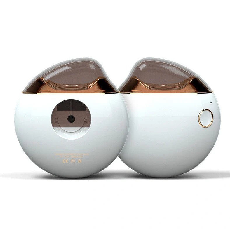 White electric baby nail clippers with safety grinding technology and USB charging cable