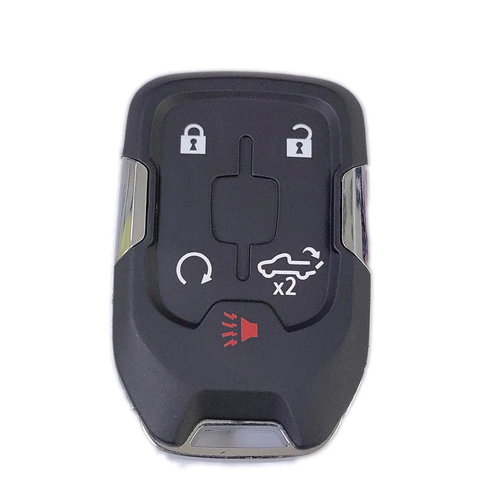 Black ABS 5-key smart key remote control shell for 2019-2022 Chevrolet Silverado Sierra with silicone button pad