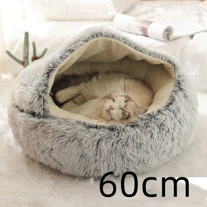 Warm plush pet bed for cats and dogs in various colours and sizes