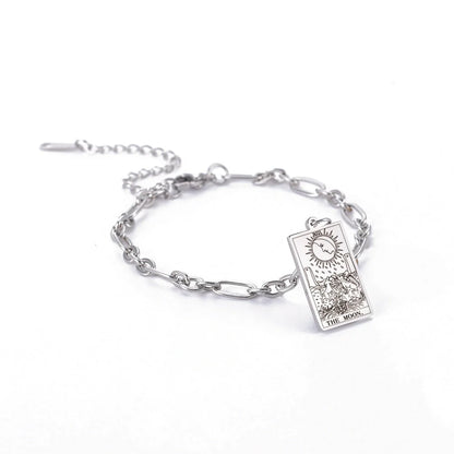 12 Tarot Card Series Stainless Steel Bracelet with 18K Gold Plating
